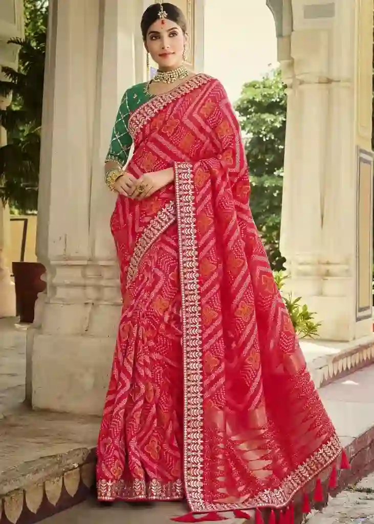 20. Gota Patti work saree: 